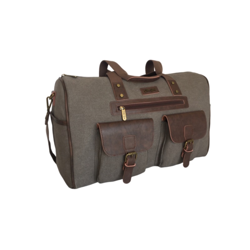 28.5 Liters Canvas Overnight Travelling Bag  Grey