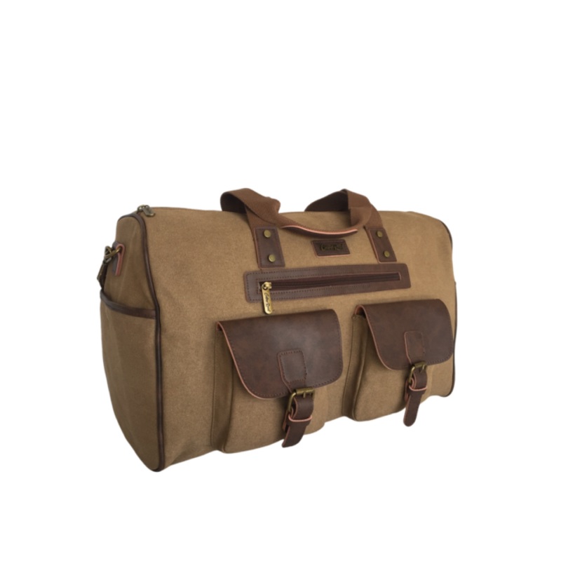 28.5 Liters Canvas Overnight Travelling Bag  Khaki