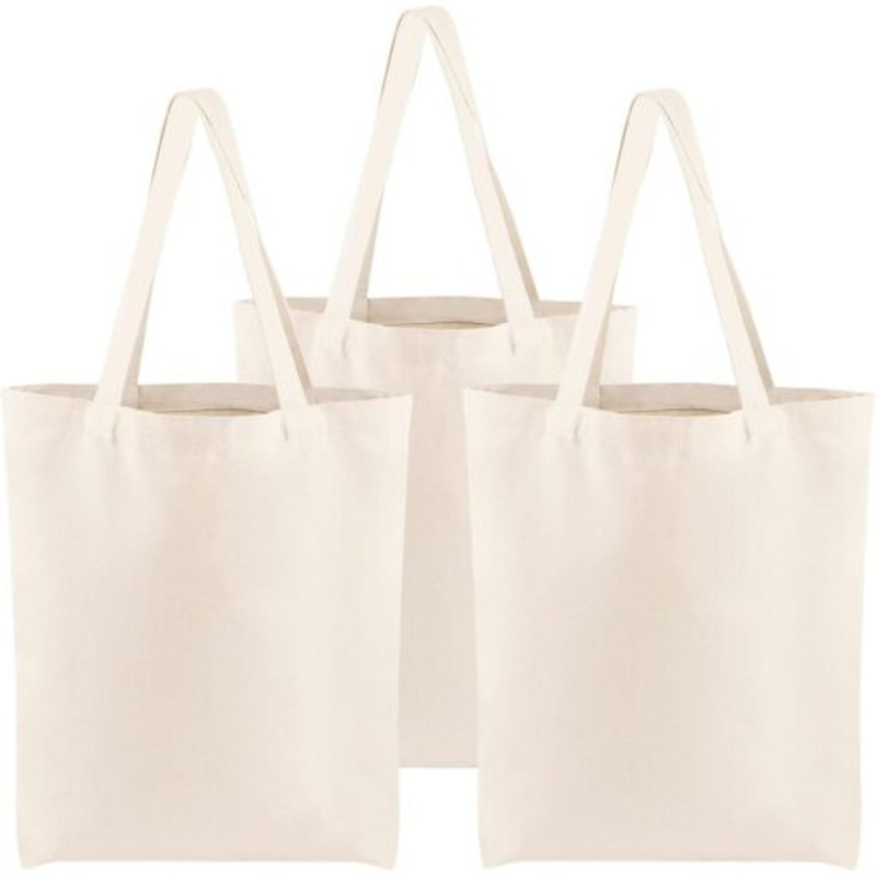 3 Pack Canvas Tote Bags Reusable Grocery Shopping Cloth Bags(3442 CM)