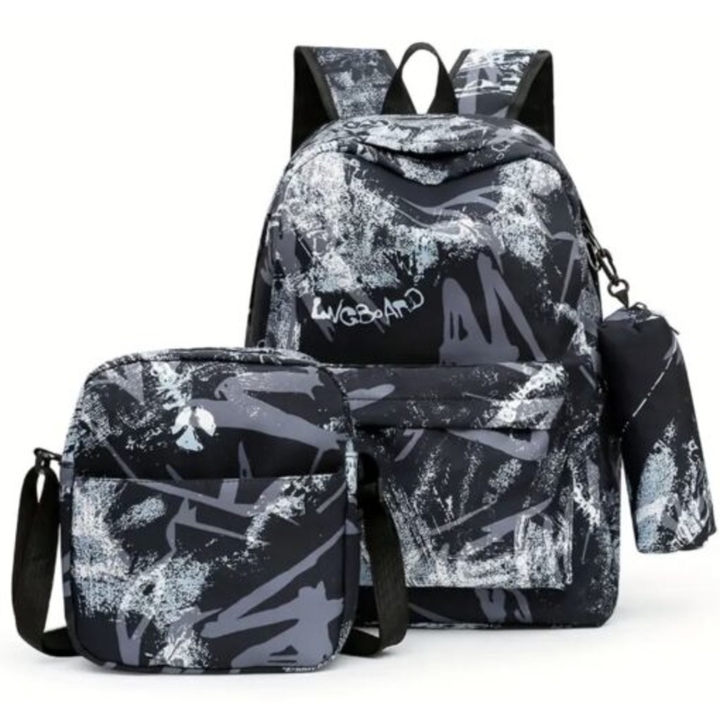 3 piece Dust-proof Large Capacity Backpack Set  Bag Lunch Bag & Case