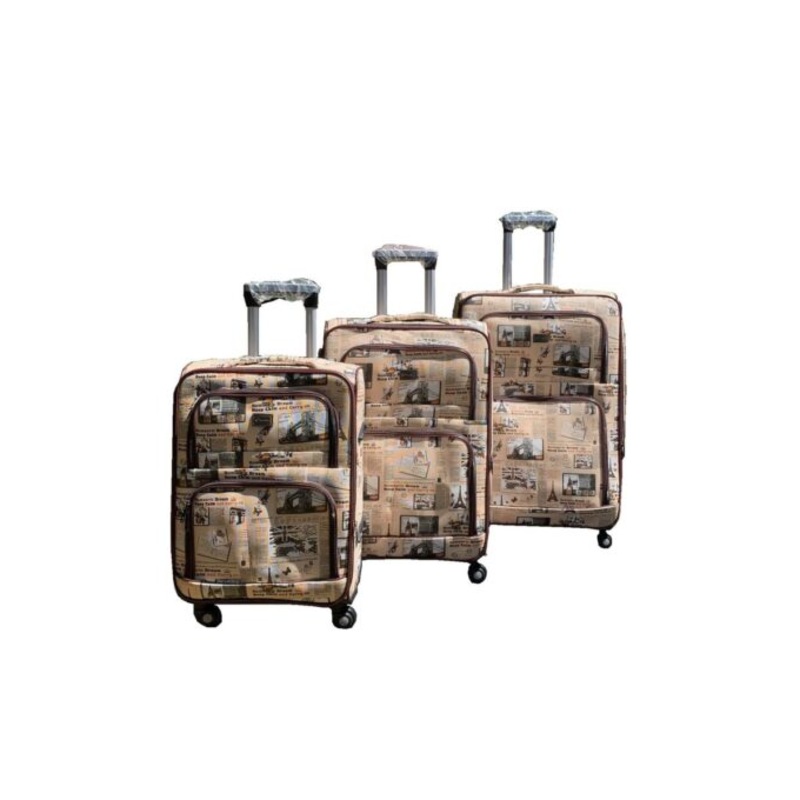 3 Piece Graphic Art PU Leather Travel Luggage Set  Paris Eiffel Tower