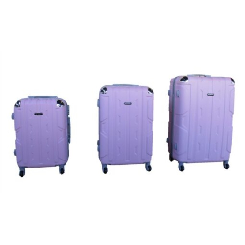 3 Piece Hard Outer Shell Lightweight Luggage Set 30  Light Pink