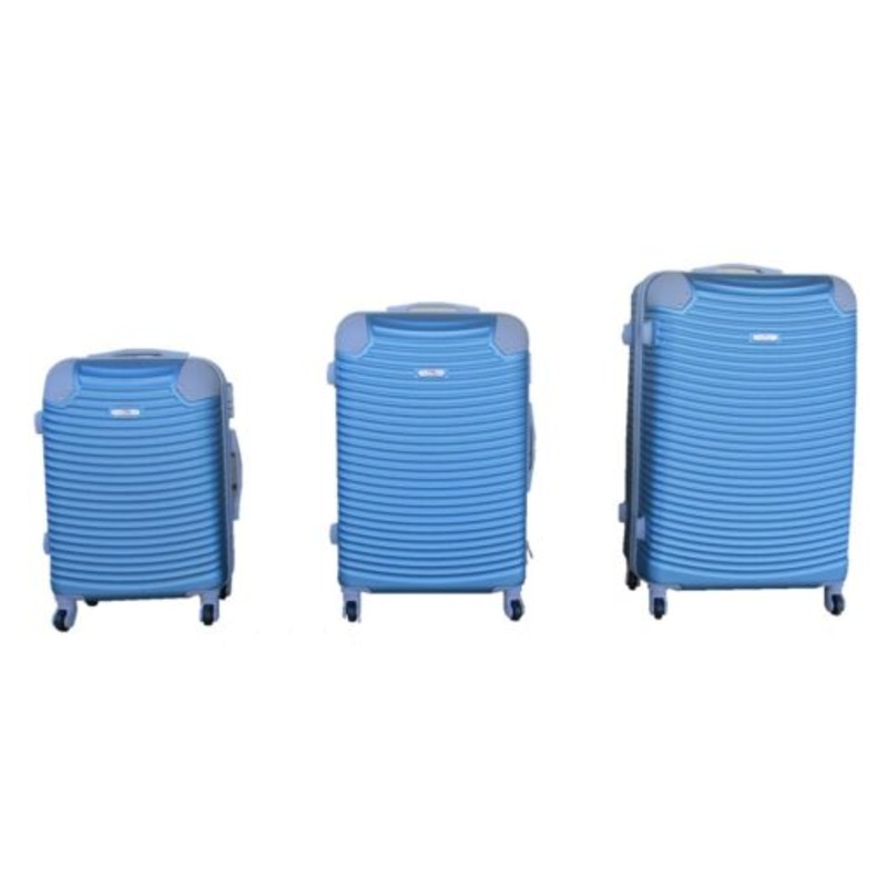 3 Piece Hard Outer Shell Lightweight Luggage Set  Light Blue