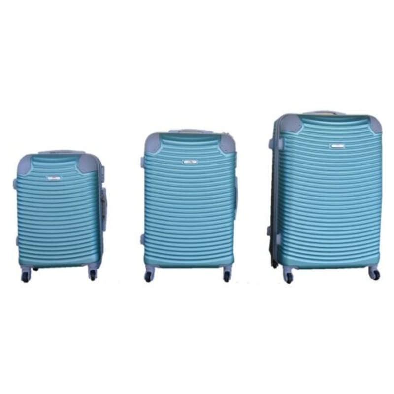 3 Piece Hard Outer Shell Lightweight Luggage Set  Light Green