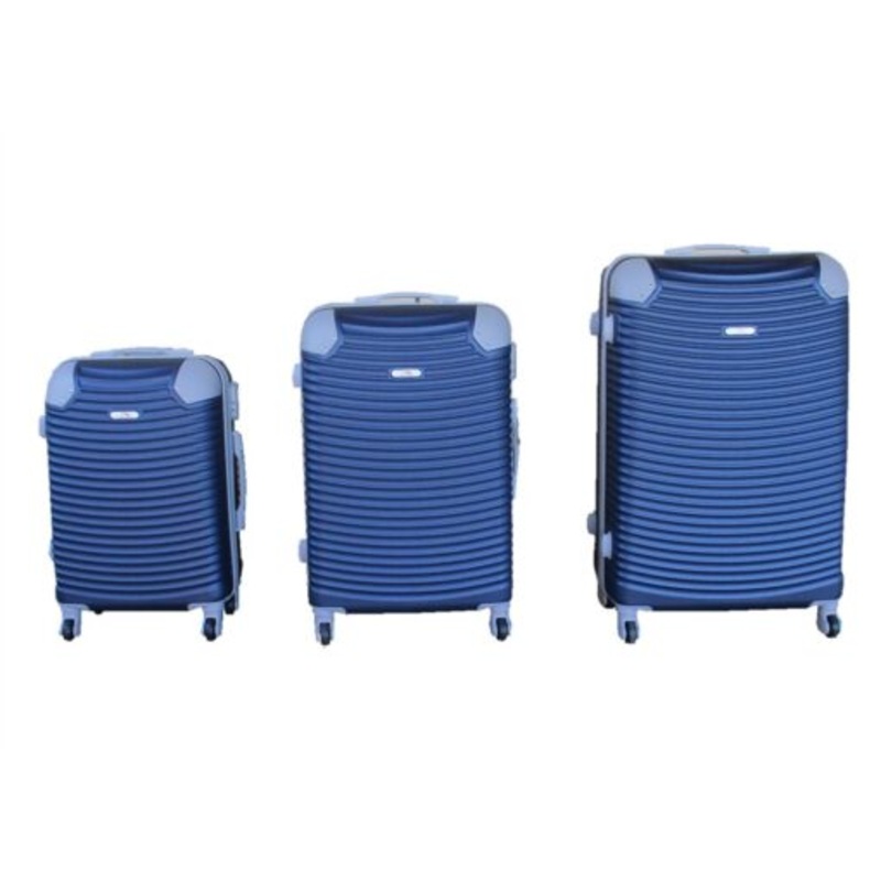 3 Piece Hard Outer Shell Lightweight Luggage Set  Navy