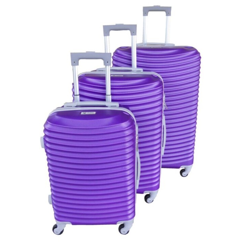 3 Piece Hard Outer Shell Lightweight Luggage Set  Purple