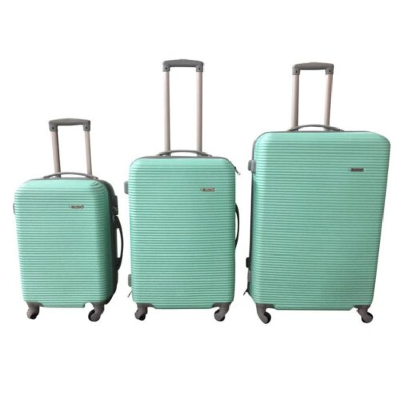 3 Piece Hard Outer Shell Luggage Set  28 Inch  Apple Green