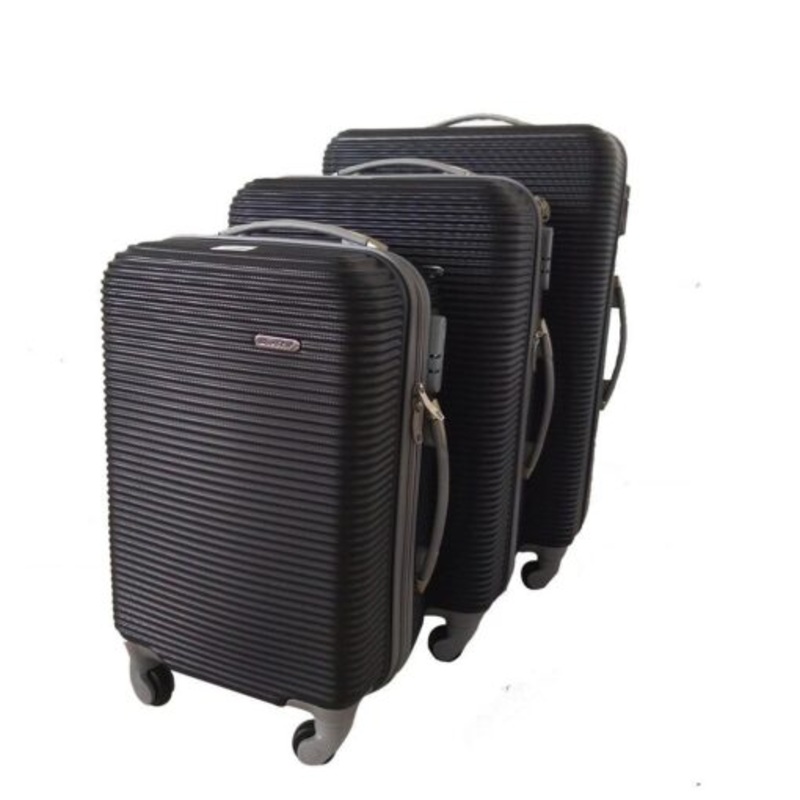 3 Piece Hard Outer Shell Luggage Set  28 Inch  Black