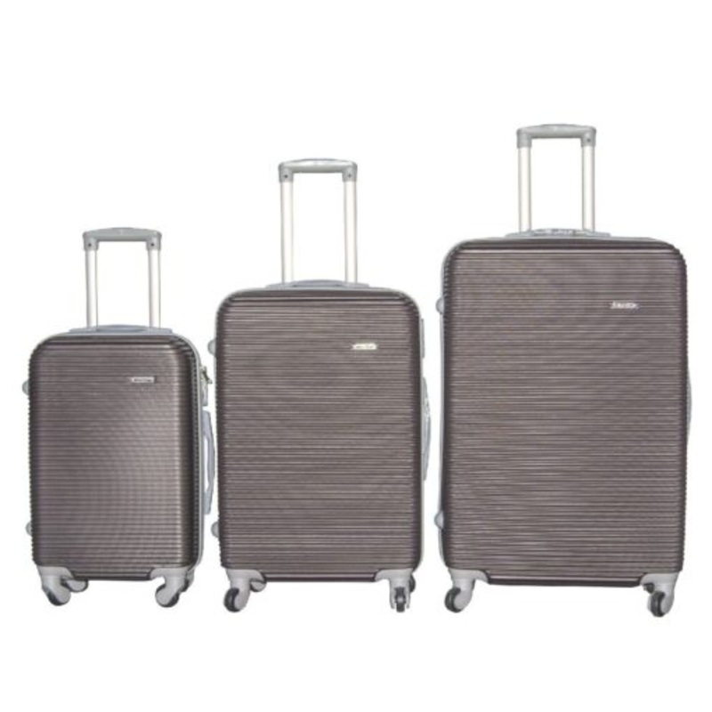 3 Piece Hard Outer Shell Luggage Set  28 Inch  Brown