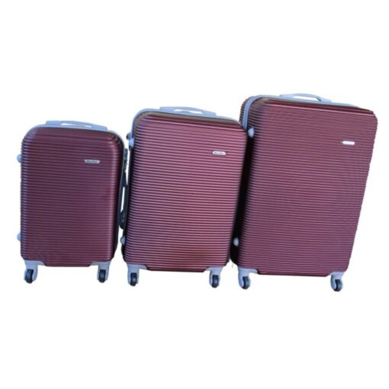3 Piece Hard Outer Shell Luggage Set  28 Inch  Dark Red