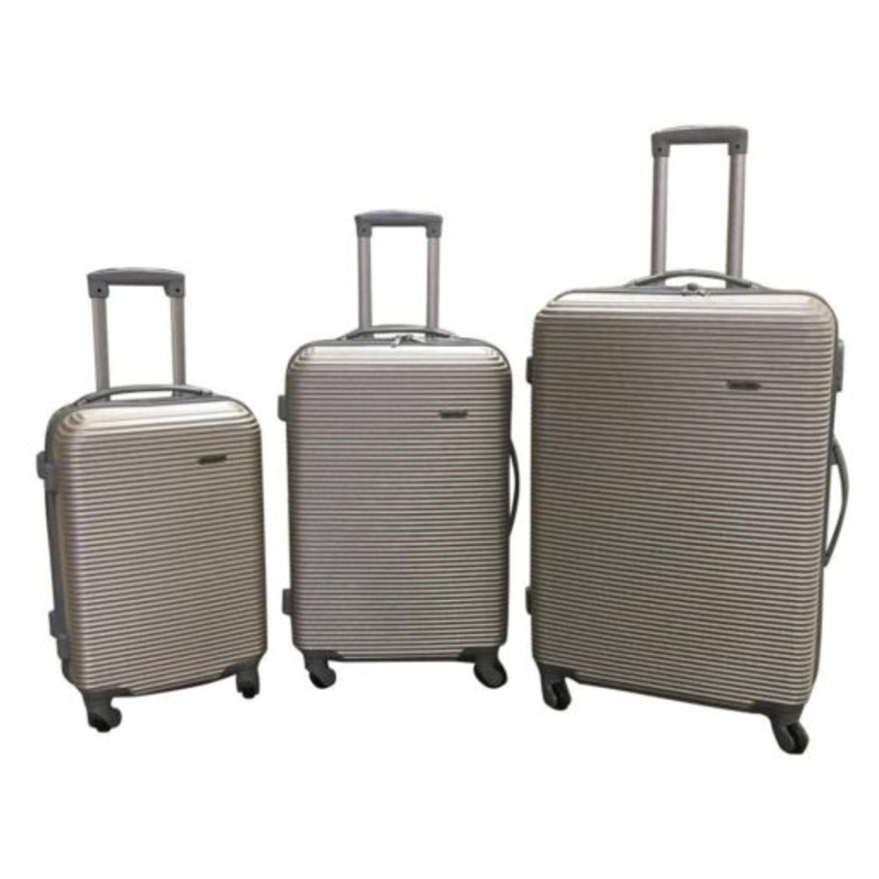 3 Piece Hard Outer Shell Luggage Set  28 Inch  Gold