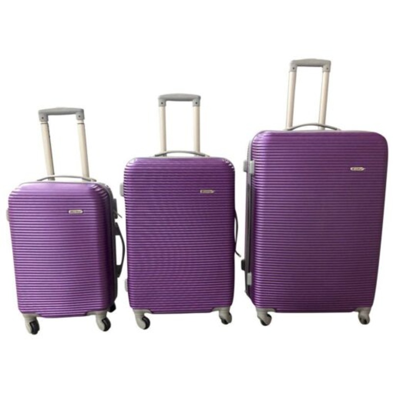 3 Piece Hard Outer Shell Luggage Set  28 Inch  Purple