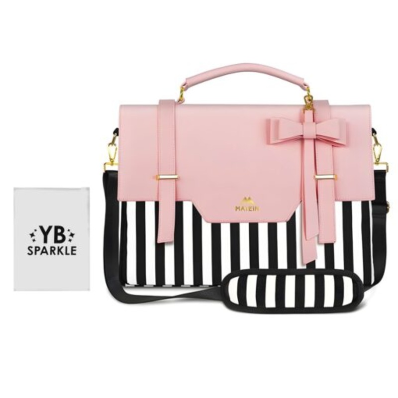15.6 Stylish Laptop Bag Multifunctional Waterproof + Sparkle Storage Bag