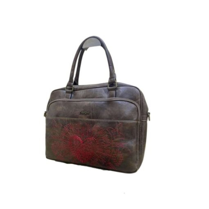 15- inch Heart Design Waterproof PU Leather Laptop bag CR91081-D48  Brown