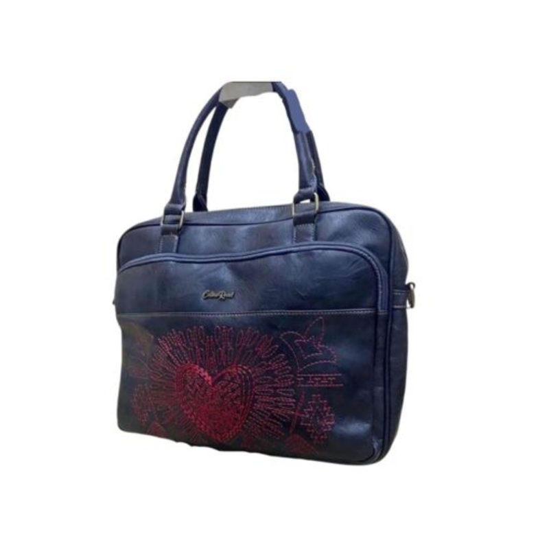 15- inch Heart Design Waterproof PU Leather Laptop bag CR91081-D48  navy