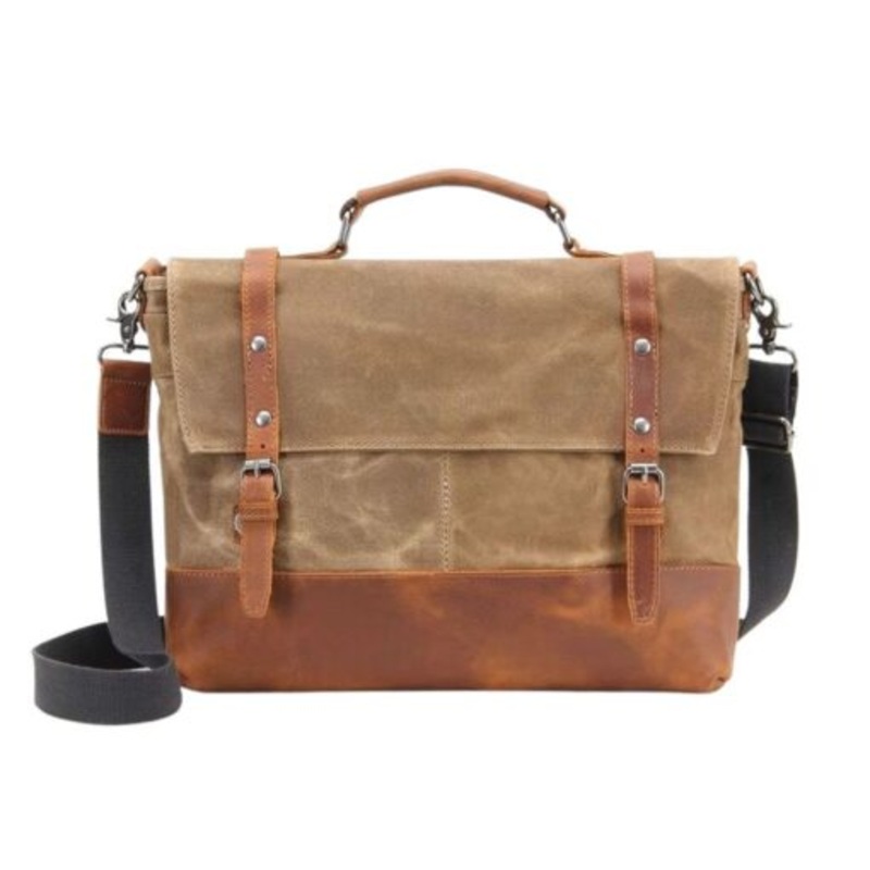 15 Multi Use Canvas Laptop Bag and Messenger Bag YU-2008-1  Brown