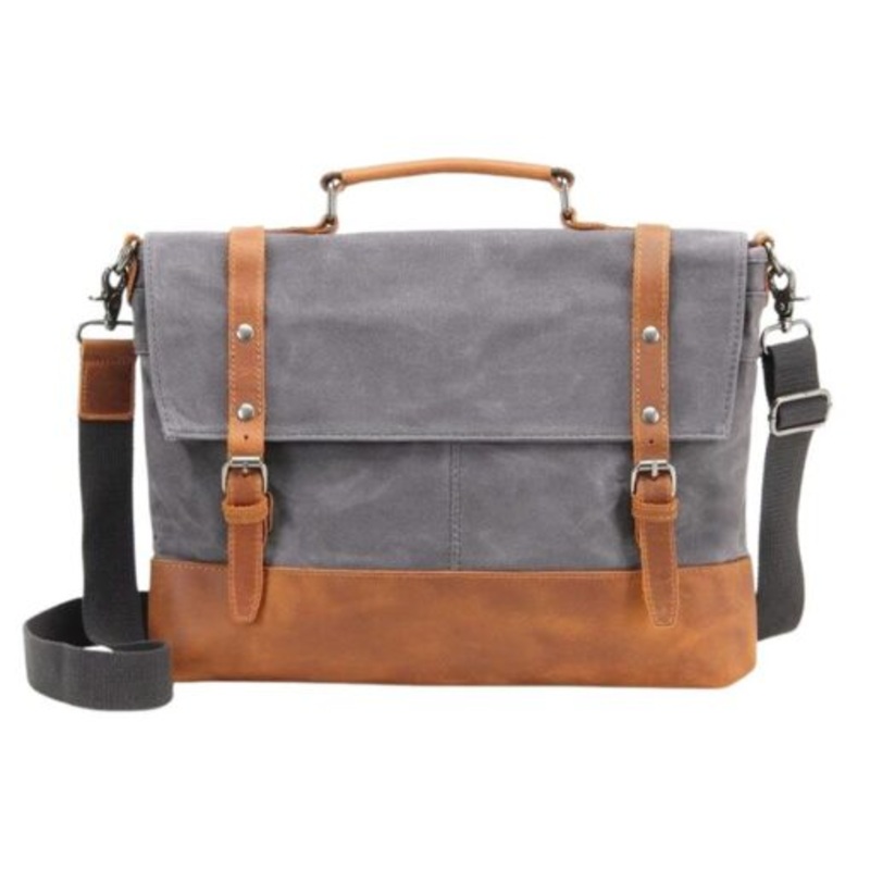 15 Multi Use Canvas Laptop Bag and Messenger Bag YU-2008-1  Grey