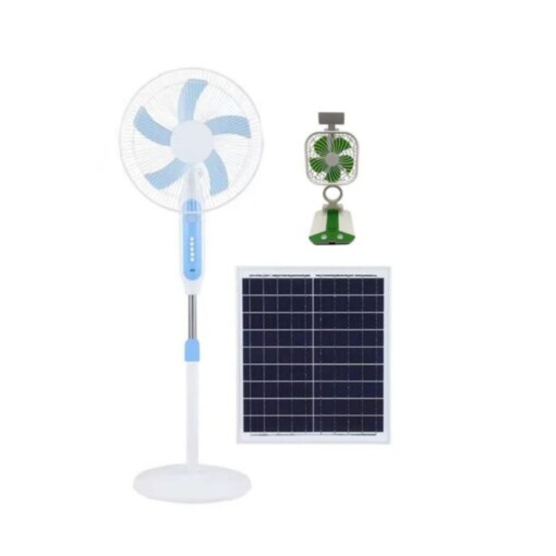 16 20W Solar Powered Fan With LED Light And MultiFunctional Folding Fan