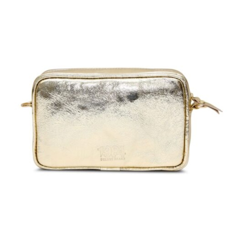 1984 Deluxe Brand Genuine Leather Metallic Gold Bowler Bag