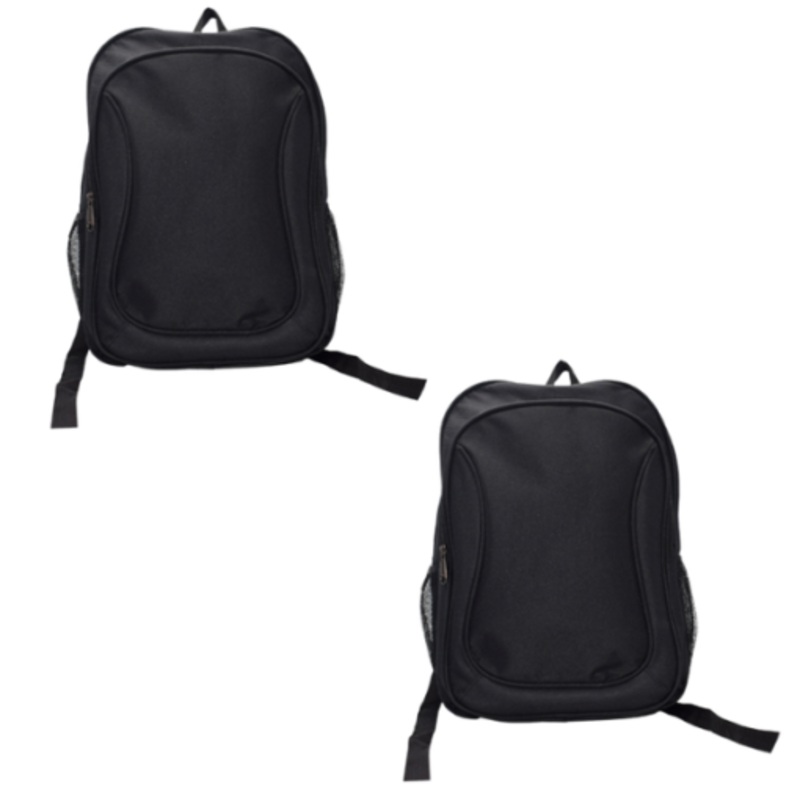 2 Compartment School Backpack  2 Pack  Black