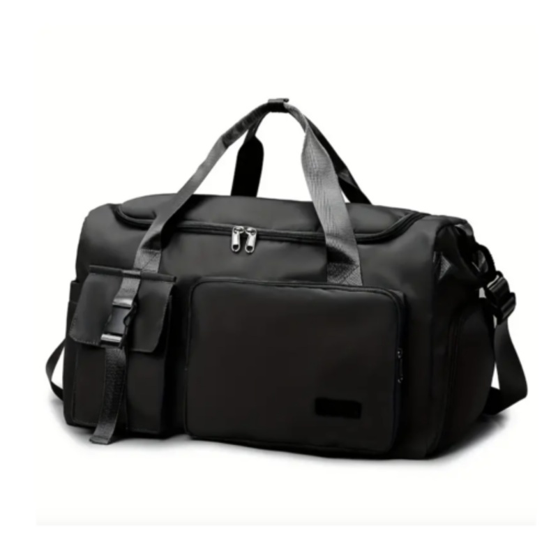 2-in-1 Large Capacity Backpack & Duffel Bag with Shoulder Strap  Black