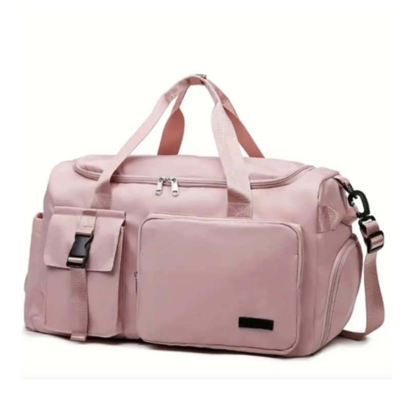2-in-1 Large Capacity Backpack & Duffel Bag with Shoulder Strap  Pink
