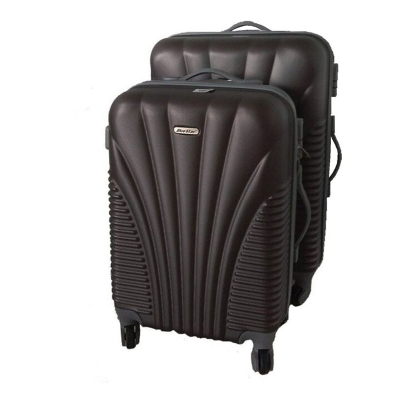 2 Piece Blue Star Luggage Set  Black