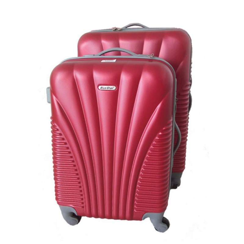 2 Piece Blue Star Luggage Set  Red