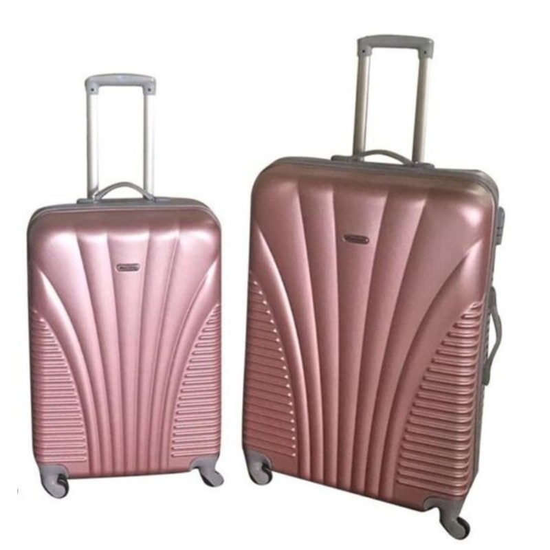 2 Piece Blue Star Luggage Set  Rose Gold