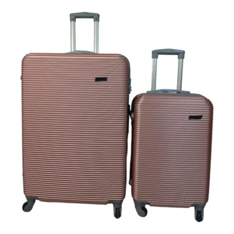 2 Piece Hard Outer Shell Luggage Set  Pink