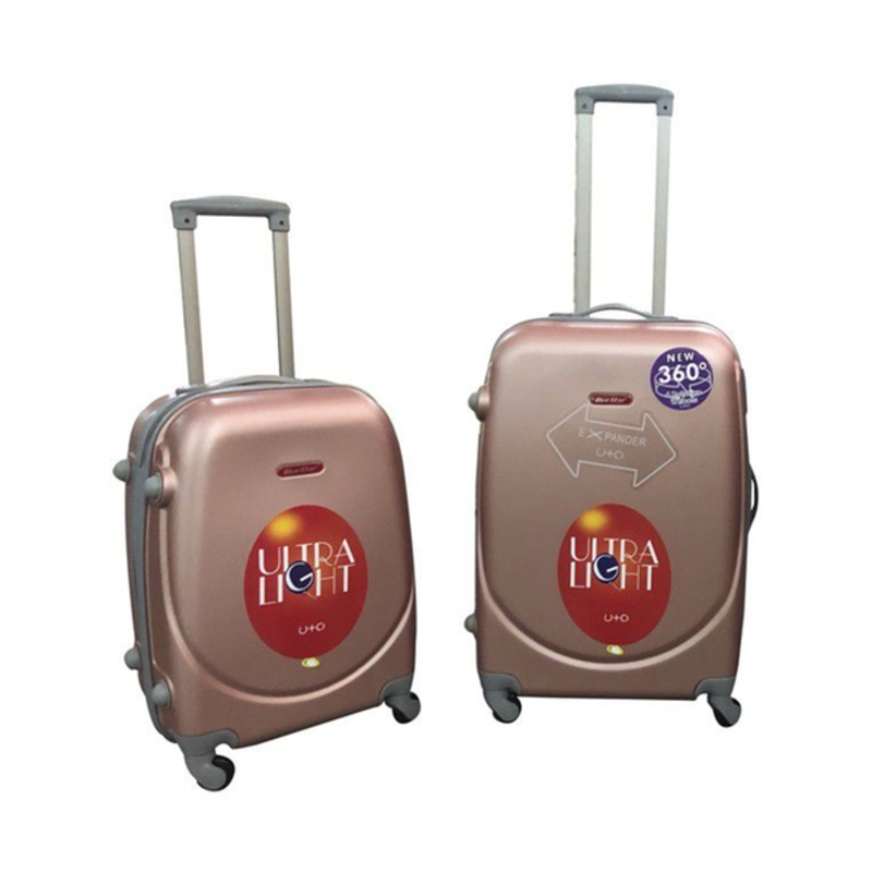 2 Piece Premium Luggage Set  Rose Gold