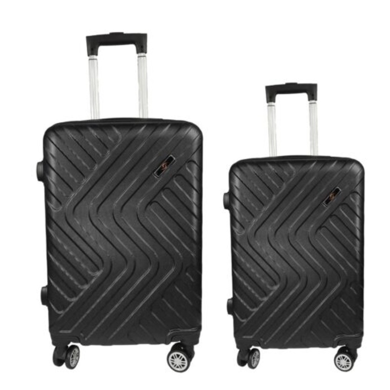 2 Piece Travel Suitcase Sizes 25 21 Hard Shell With Combo Lock  Black
