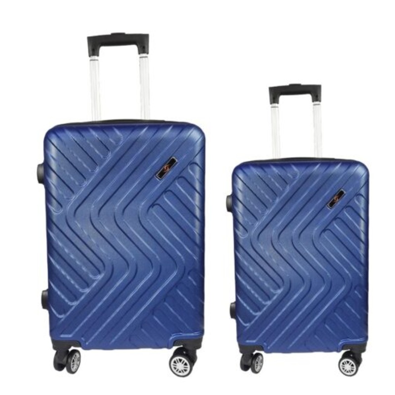 2 Piece Travel Suitcase Sizes 25 21 Hard Shell With Combo Lock  Blue Dark