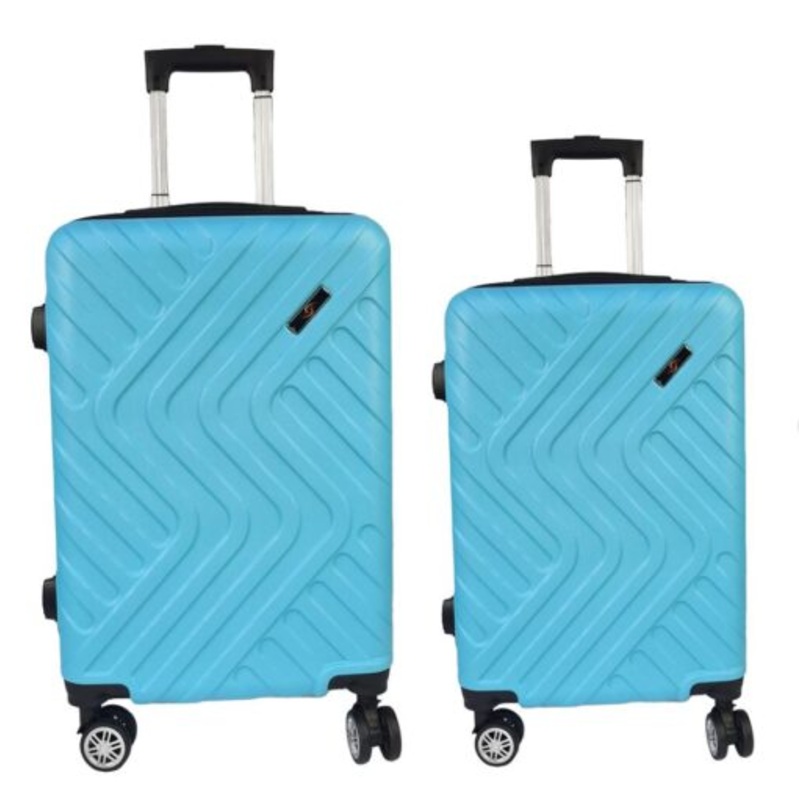 2 Piece Travel Suitcase Sizes 25 21 Hard Shell With Combo Lock  Blue Light