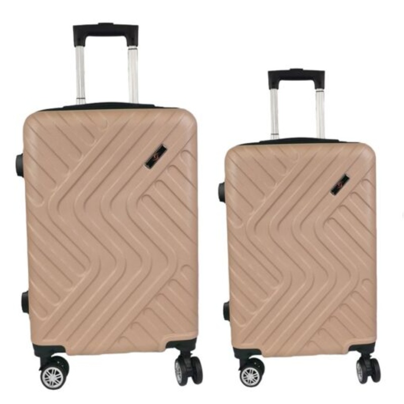 2 Piece Travel Suitcase Sizes 25 21 Hard Shell With Combo Lock  Gold