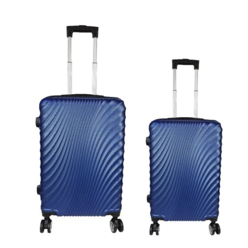 2 Piece Travel Suitcase Sizes 26 22 Hard Shell With Combo Lock  Blue Dark