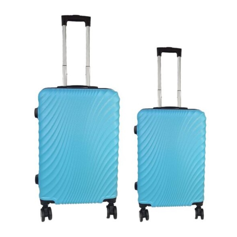 2 Piece Travel Suitcase Sizes 26 22 Hard Shell With Combo Lock  Blue Light