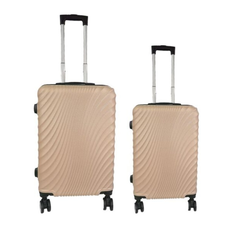 2 Piece Travel Suitcase Sizes 26 22 Hard Shell With Combo Lock  Gold