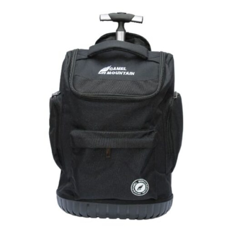 2 Wheel Trolley Backpack with Telescopic Handle and Hard Base For School  Black