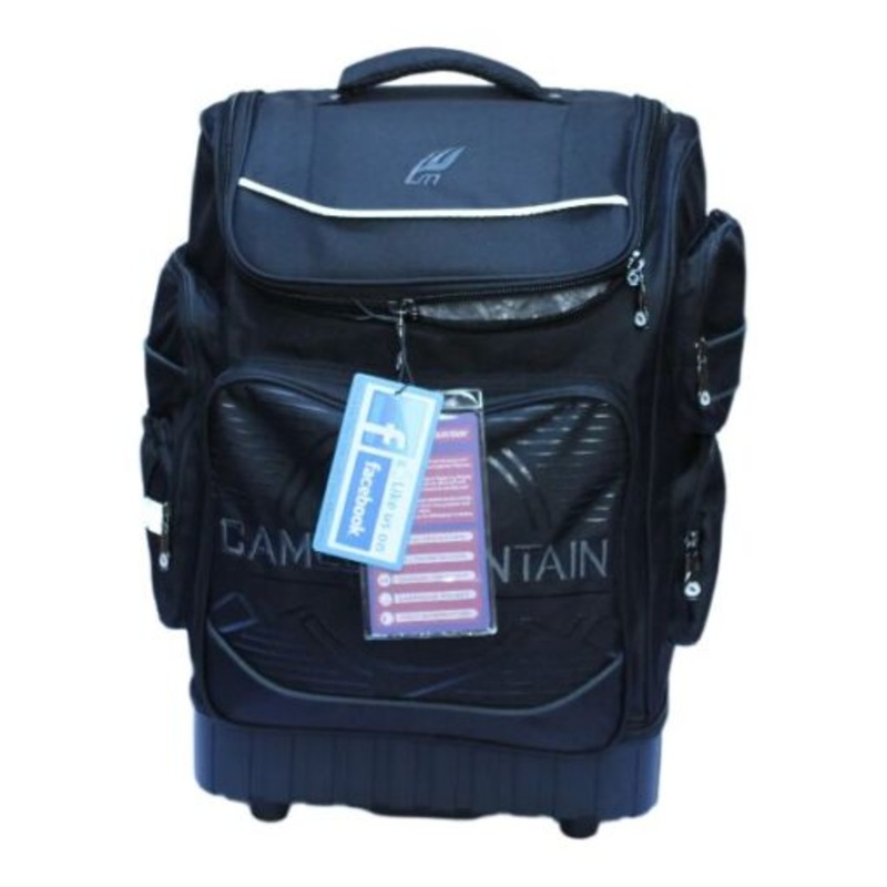 2 Wheel Trolley Backpack with Telescopic Handle and Hard Base For School  Dark Grey