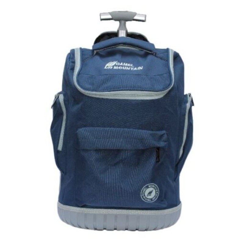 2 Wheel Trolley Backpack with Telescopic Handle and Hard Base For School  Navy