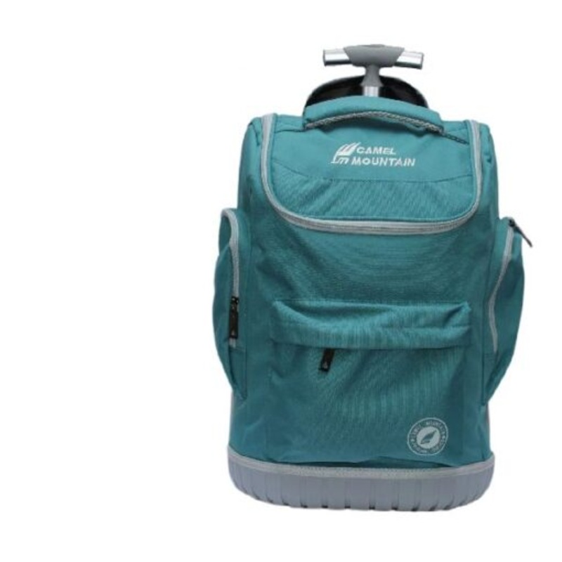 2 Wheel Trolley Backpack with Telescopic Handle and Hard Base For School  Turquoise
