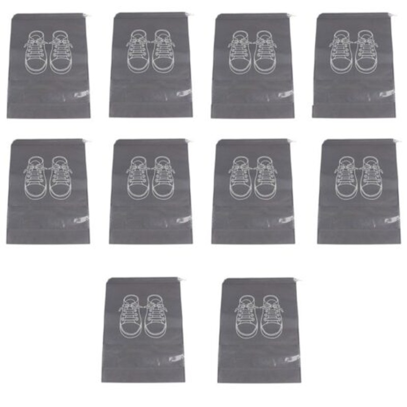 10-Pieces Of Non-woven Shoes Bag Travel  Grey