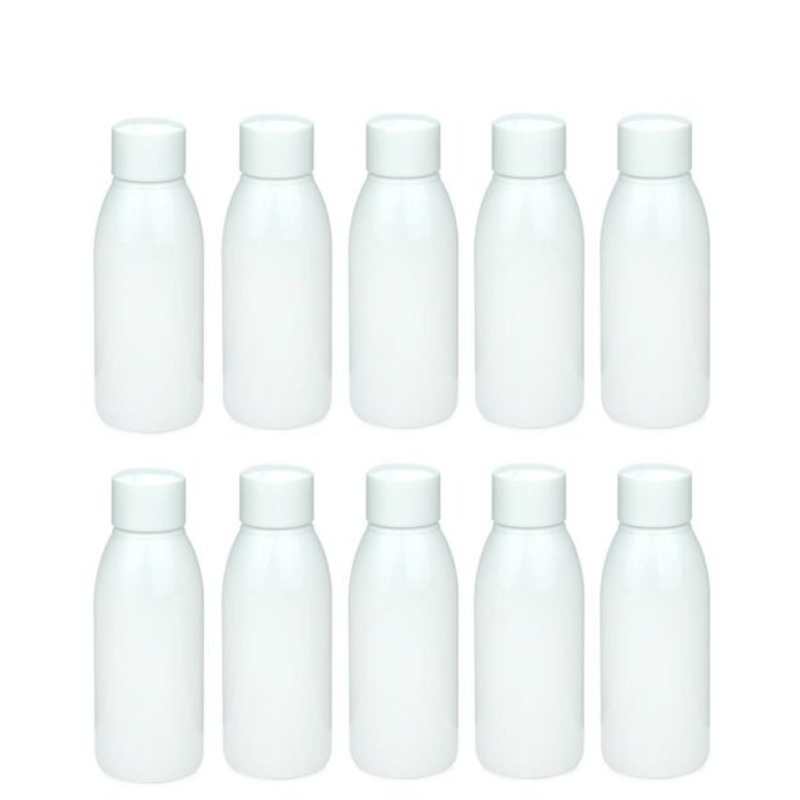 10 x 50ml White Plastic Bottles