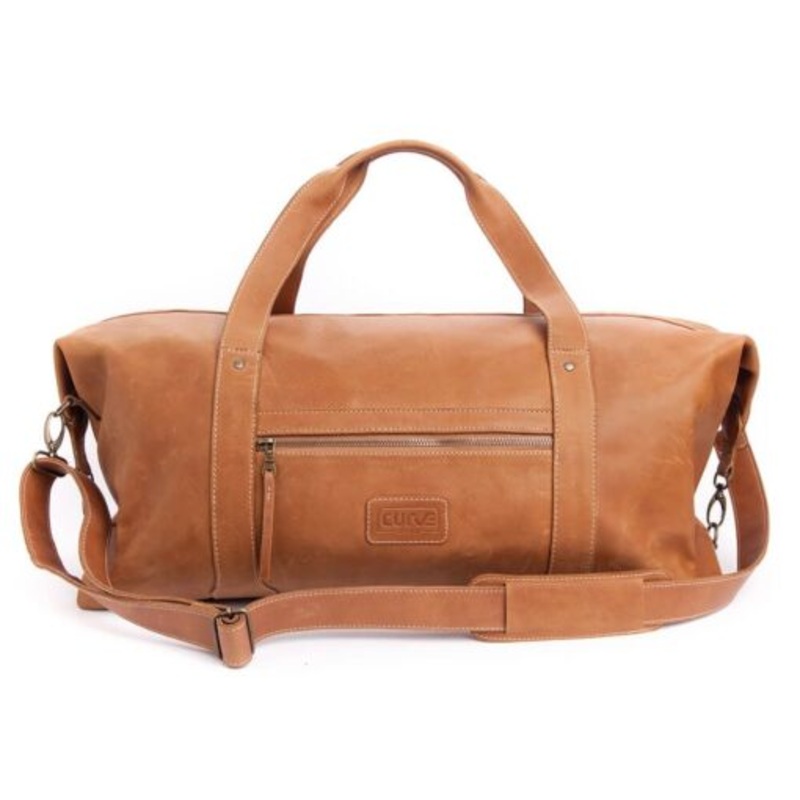 100% Leather Duffel Bag Tan