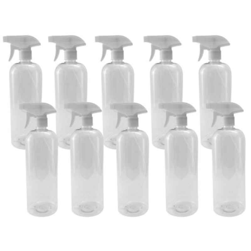 10x 1 Litre Clear Plastic Bottles with Trigger
