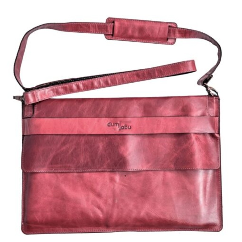 11 Genuine Leather Crossover Laptop Sleeve  Cherry