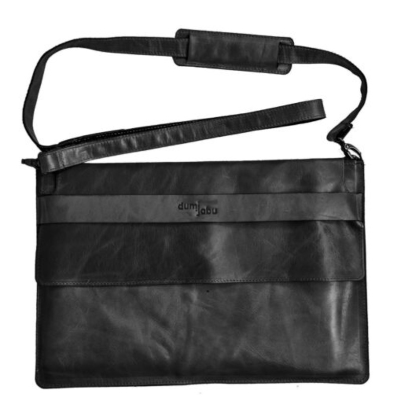 11 Genuine Leather Crossover Laptop Sleeve  Midnight