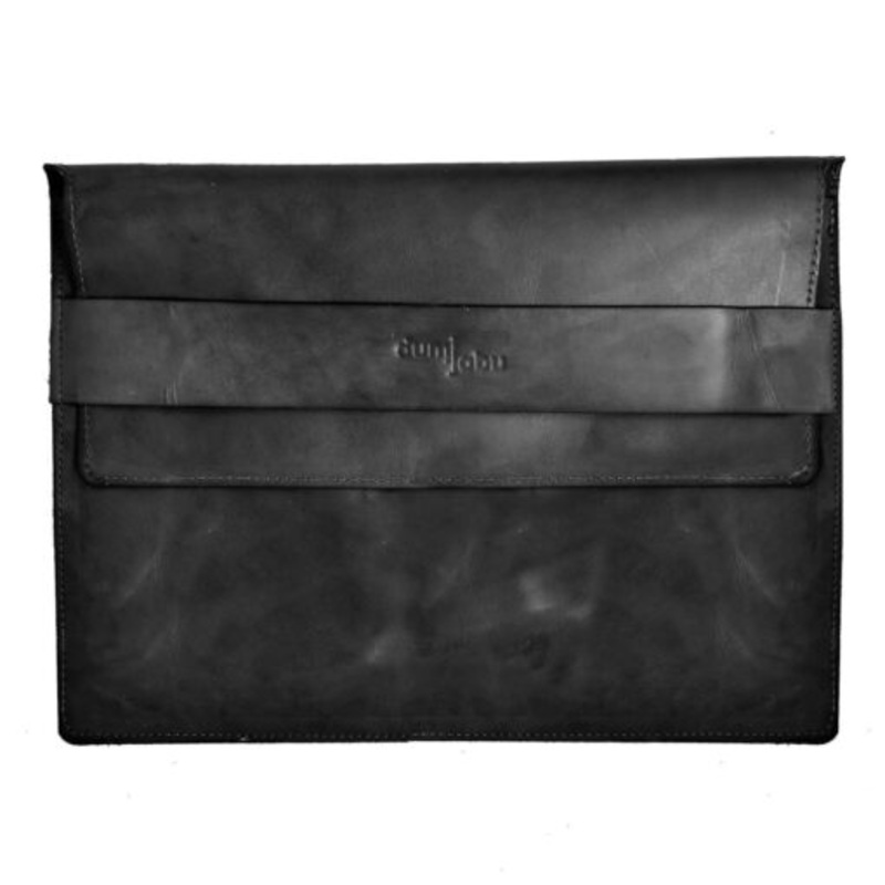 11 Genuine Leather Unlined Laptop Sleeve  Midnight