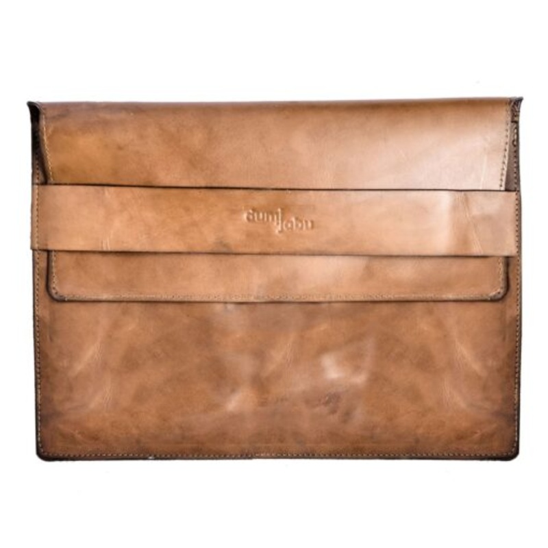 11 Genuine Leather Unlined Laptop Sleeve  Pecan